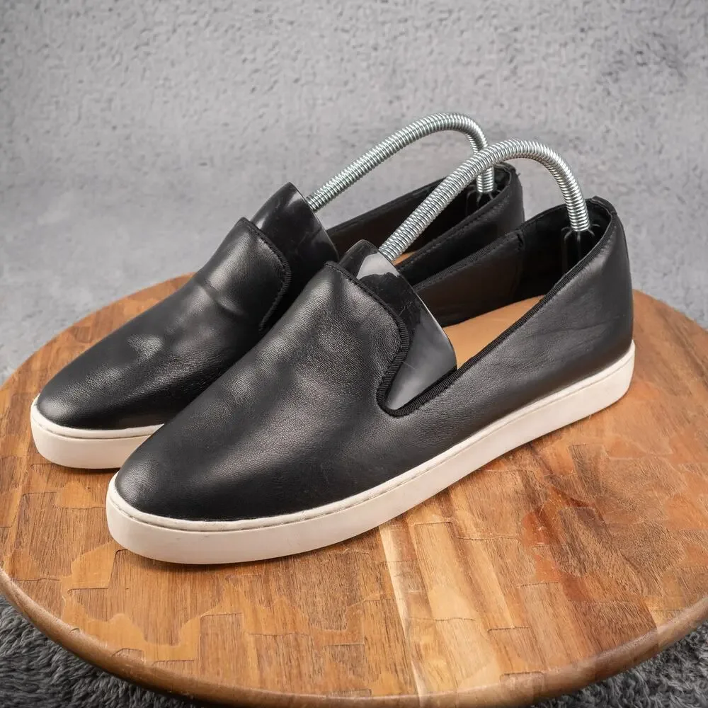 Birdies Shoes Womens 9.5 Slip On Sneakers Black‎ Leather Casual Loafers